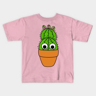 Cute Cactus Design #224: Cactus With Cute Cute Buds In Terra-cotta Pot Kids T-Shirt